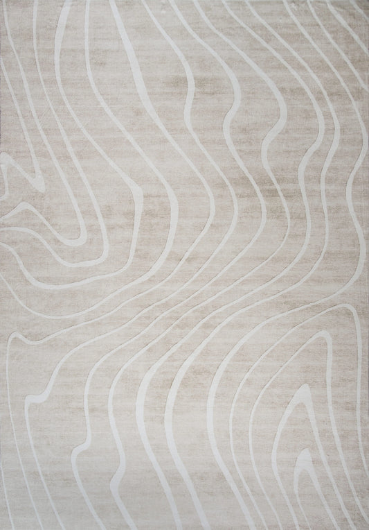JB Household Stylish Abstract Beige Rug - 4' x 6'