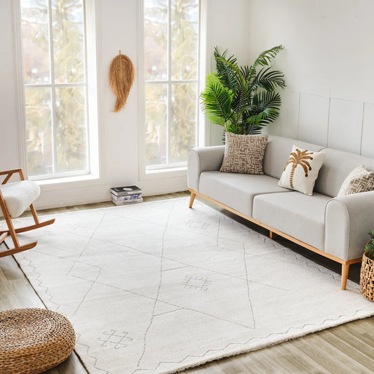 JB Household Modern Stylish Cream Rug - 4' x 6'