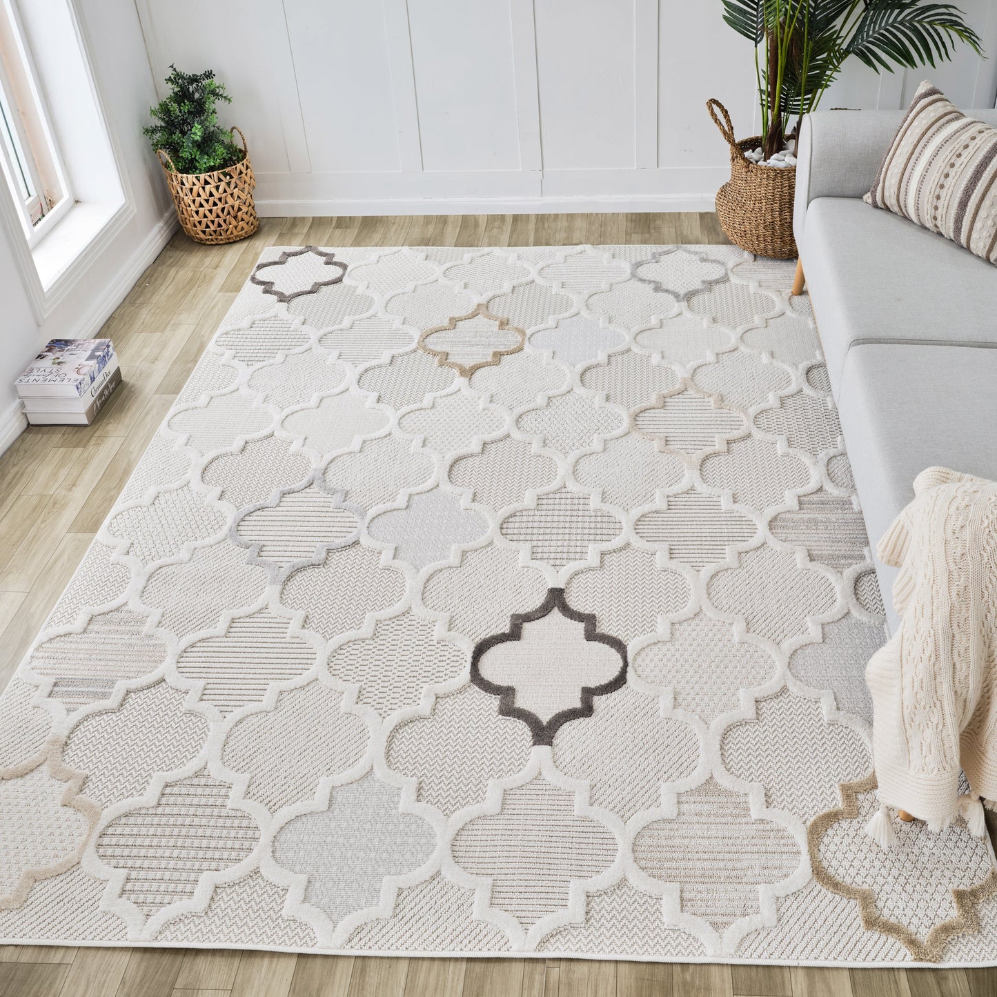 JB Household Boho Cream Rug - 4' x 6'