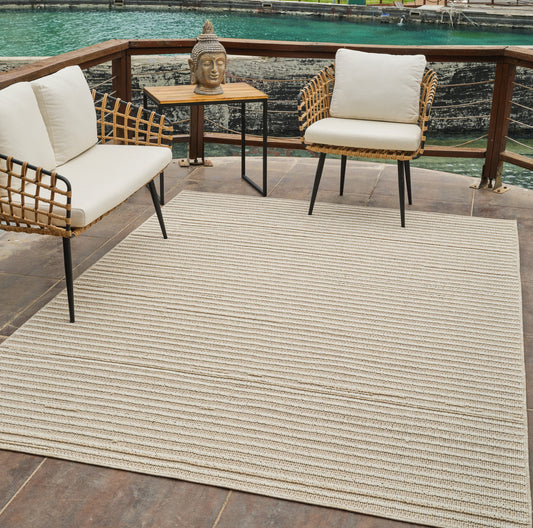 Jb Household Stripped Modern Outdoor Rug - 4' x 6'