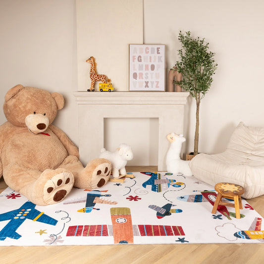JB Household Modern Airplane Kids Playmat - 4'x 6'