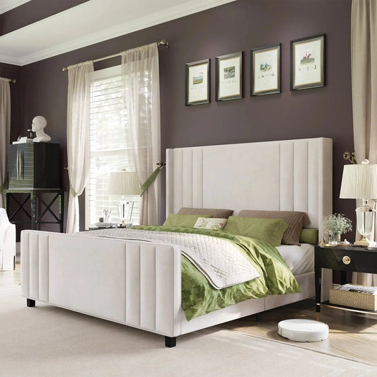 JB Household Serene Luxe Cream Bed Frame